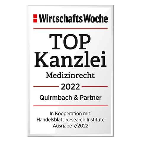Quirmbach & Partner, TOP Kanzlei Medizinrecht